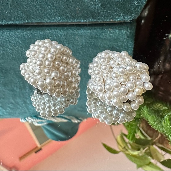 1960's Signed Japan Faux Seed Pearl Extra Long Twisted Necklace and Earring Set - Picture 6 of 8